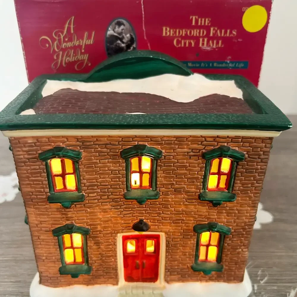 Its a Wonderful Life Holiday Village The Bedford Falls City Hall w/ Box 1997 VTG